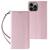 Magnet Strap Case iPhone 14 Hülle Flip Wallet Mini Lanyard Ständer Pink
