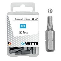 Witte 429482 5 Puntas Torx de Seguridad en cajita de plástico largo 25 mm (TS 20)