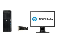 HP 620 + NVIDIA Quadro K4000 + Z24i Intel® Xeon® E5 v2 familie E5-2620V2 16 GB DDR3-SDRAM 240 GB SSD Windows 7 Professional Mini Tower Workstation Zwart