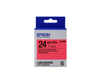 Epson LK-6RBP - Couleur Pastel - Noir sur Rouge - 24mmx9m