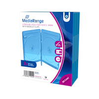 MediaRange BOX38-4-30 cd/dvd táska Normál CD tok (jewel case) 4 lemezek Kék, Átlátszó