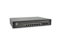 LevelOne GEP-1070 łącza sieciowe Zarządzany L2 Gigabit Ethernet (10/100/1000) Obsługa PoE 19U Czarny