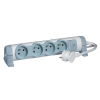 C2G 80816 power extension 3 m 4 AC outlet(s) Indoor Grey, White