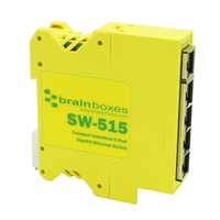 Brainboxes SW-515 hálózati kapcsoló Beállítást nem igénylő (unmanaged) Gigabit Ethernet (10/100/1000) Sárga
