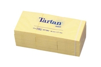 3M Post-it Tartan 38 x 51mm (4 x 45) etiket Geel 12 stuk(s)
