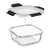 Relaxdays Vorratsdosen-Set mit Deckel Rechteckig Container Schwarz, Transparent