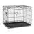 Relaxdays Hundekäfig für zuhause, Büro, Auto Hundebox faltbar, Stahl Gitterbox mit Wanne, Kennel 86,5x121,5x79cm schwarz