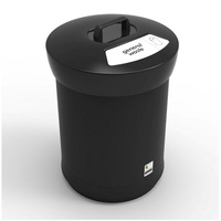 EcoAce Recycling Bin with Lift Off Handle Lid - 52 Litre - Black - General Waste - Black Lid