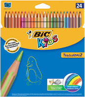 Buntstift BIC® KIDS Tropicolors 2, 24-farbig sortiert, Kartonetui à 24 Stück
