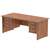 Impulse 1800 x 800mm Straight Office Desk Walnut Top Panel End Leg Workstation 2 x 3 Drawer Fixed Pedestal