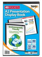 Tiger A2 Presentation Display Book 40 Pocket Black