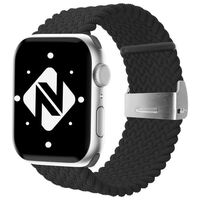 NALIA Tessuto Intrecciato Cinturino Smart Watch compatible con Apple Watch Bracciale Ultra/SE Series 8/7/6/5/4/3/2/1, 42mm 44mm 45mm 49mm, per iWatch Orologio Donna Uomo Nero