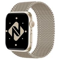 NALIA Metal Milanese Smart Watch Bracelet compatible with Apple Watch Strap SE & Series 8/7/6/5/4/3/2/1, 38mm 40mm 41mm, iWatch Wrist Strap Magnetic Clasp, Men & Women Champ Gold