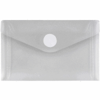 Visitenkartentasche 105x65mm PP Klettverschluss transparent/weiß