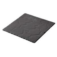 Revol Basalt Plates in Black Porcelain - Square - 300 mm - Pack of 3
