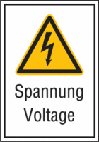 Elektro-Kombischild - Warnung vor elektrischer Spannung, Spannung Voltage