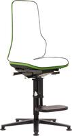 Bimos Arbeitsstuhl grün, ohne Polster Sitzhöhe 590-870 mm m. Gleiter/Aufstiegshi
