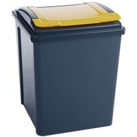 Coloured lid recycling bins, 50L yellow