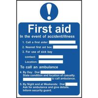 First Aid Procedure Sign