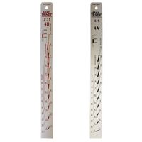Aluminium Paint Measuring Stick, 200 x 24 x 2mm, 2:1&4:1 Ratios