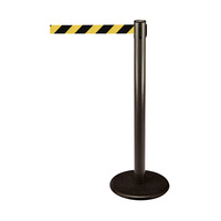 Barrier Post / Barrier Stand "Guide 28" | black yellow / black - diagonal stripes 4000 mm