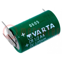 Bateria: litowa; 3V; 1/2AA,1/2R6; 950mAh; nieładowalna; Ø14,6x25mm
