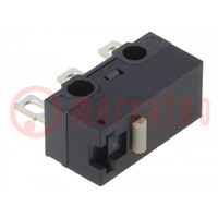 Microswitch SNAP ACTION; 0.1A/30VDC; without lever; SPDT; Pos: 2