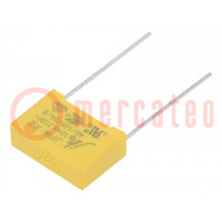 Capacitor: polypropylene; suppression capacitor,X2; 100nF; THT