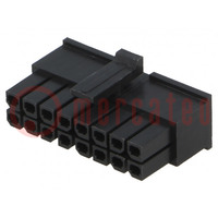 Plug; wire-board; female; Minitek® Pwr 3.0; 3mm; PIN: 16; for cable