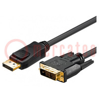 Cable; DisplayPort 1.1; Long: 1m; negro; negro; Hilo: Cu