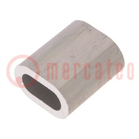 Ferrule; aluminium; for rope; Ørope: 12mm; L: 42mm
