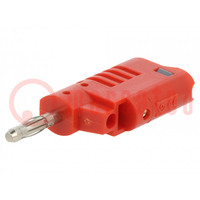 Plug; 4mm banana; 36A; 30VAC; 60VDC; red; non-insulated; 57.2mm