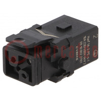 Connector: HDC; contact insert; female; Han® 1A; PIN: 3; 2+PE