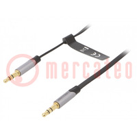 Cable; Jack 3,5mm enchufe,ambos lados; 3m; Cobertura: dorado