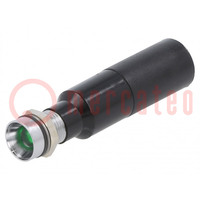 Spia: LED; concava; verde; 230VAC; Ø8mm; IP67; connettori 2,8x0,8mm