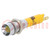 Indicator: LED; recessed; yellow; 24VDC; Ø6mm; IP40; metal; ØLED: 3mm