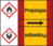 Rohrmarkierungsband mit Gefahrenpiktogramm - Propangas, Rot/Gelb, Selbstklebend