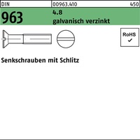 Senkschraube DIN 963 Schlitz M12x 50 4.8
