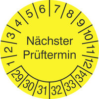 Prüfplakette, Nächster Prüftermin , 1000 Stk/Rolle, 1,5 cm Version: 2029 - Prüfjahre: 2029-2034