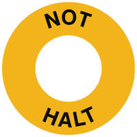 Maschinenkennzeichnung Not Halt, gelb/schwarz, außen: 8,5, innen: 2,3 cm