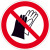 Verbotsschild - Verbotszeichen Benutzen von Handschuhen verboten, 500 Stk/Rolle Größe: 5,0 cm DIN EN ISO 7010 P028 ASR A1.3 P028
