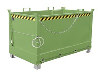 Klappbodenbehälter FB 1500 lackiert RAL6011 Resedagrün Stapler Anbaugerät