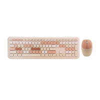 KIT DE TECLADO DE RATÓN INALÁMBRICO MOFII 666 2.4G BEIGE MEMBRANA COMPATIBLE CON WINDOWS