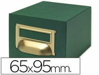 Fichero en cartón forrado con tela verde nº 1 (63x95 mm / capacidad 1000 fichas) de Liderpapel