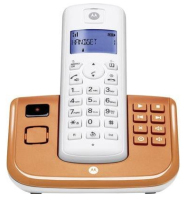 Zebra T211 Téléphone DECT Orange, Blanc