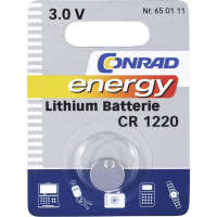 Conrad 650111 huishoudelijke batterij Wegwerpbatterij CR1220 Lithium