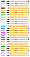 STABILO Point 88 stylo-feutre Noir, Bleu, Vert, Gris, Orange, Rouge, Violet, Jaune 10 pièce(s)