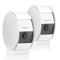 Somfy 1870469 - Pack of 2 Indoor Cameras | Motorised Shutter | Motion Detector & Night Vision | Speaker & Microphone