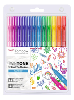 Tombow TwinTone Marker 12 Stück(e) Mehrfarben Feine/ runde Spitze