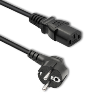 Qoltec 50366 câble électrique Noir 0,6 m IEC C13 Prise d'alimentation type F